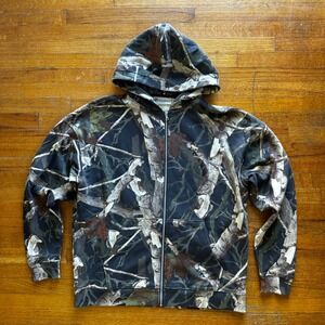 Camo Full Zip Hoodie Oversized Fit Men's Size Medium